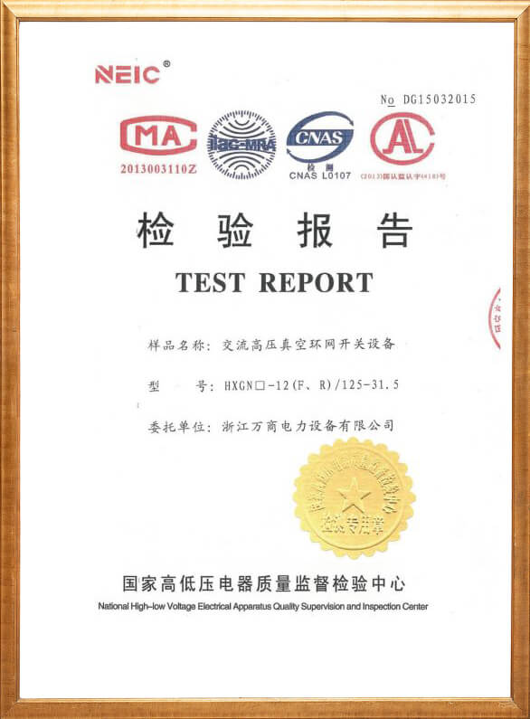 HXGN□-12交流高壓真空環(huán)網(wǎng)開關(guān)設(shè)備檢驗(yàn)報(bào)告
